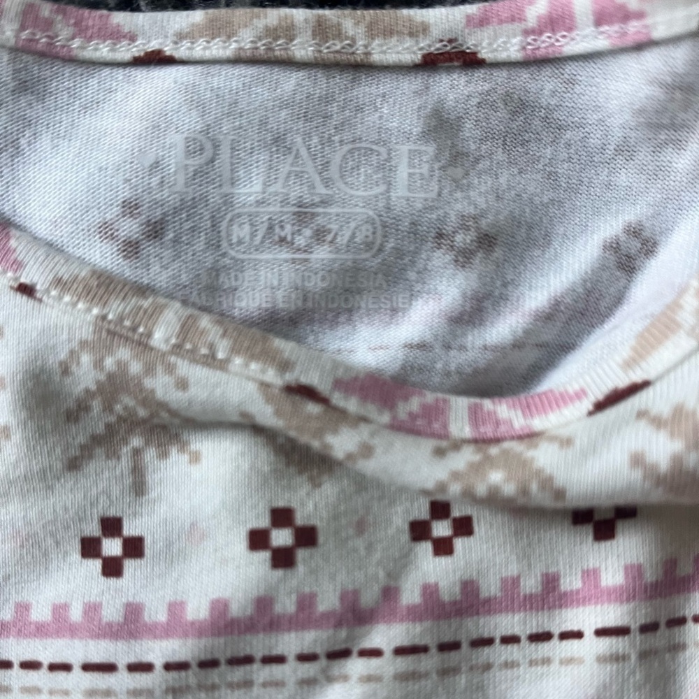 The Children’s place girls winter Patterned Pink and White long sleeve Dress - Picture 2 of 2